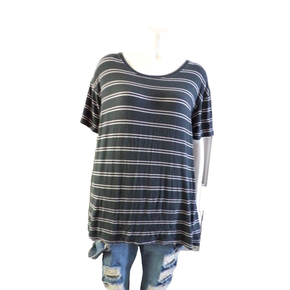 American Eagle Outfitters Oversized Soft Sexy T-Shirt Striped Small Grunge READ